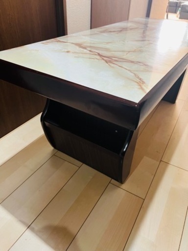 カリモク家具 センターテーブル お買い得品 大理石 昭和レトロ