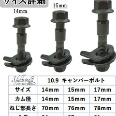 キャンバーボルト（15mm）4本セット。新品、未使用。取引場所確認必須の画像