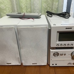 【レアなレトロ品！！】SONY ソニー HCD-M35WM W ホワイト マイクロハイファイコンポーネント システム コンポ 純正リモコン付き HCD-M35WM SS-CM35の画像