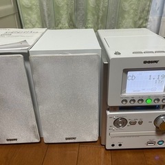 【レアなレトロ品！！】SONY ソニー HCD-M35WM W ホワイト マイクロハイファイコンポーネント システム コンポ 純正リモコン付き HCD-M35WM SS-CM35の画像
