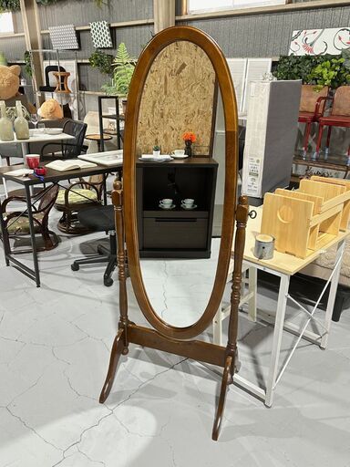 送料込】マルニ木工 姿見 スタンドミラー ビンテージ アンティーク