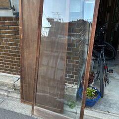 京町家 アンティーク建具 引き戸 ガラス戸 2枚組