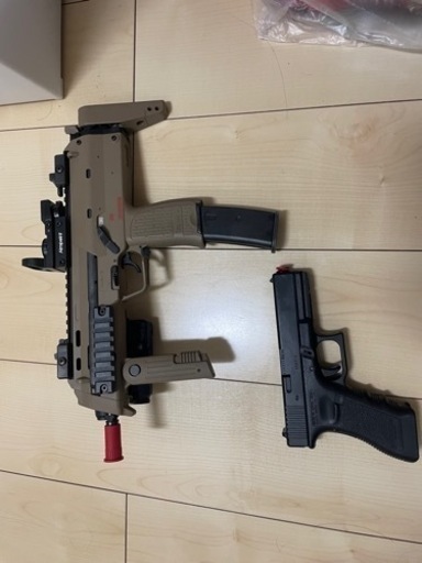 サバゲー グロック18？ MP7 ロングマガジン、スコープセット ガスブロー 10/6までの購入であれば2.5万まで値下げ可能