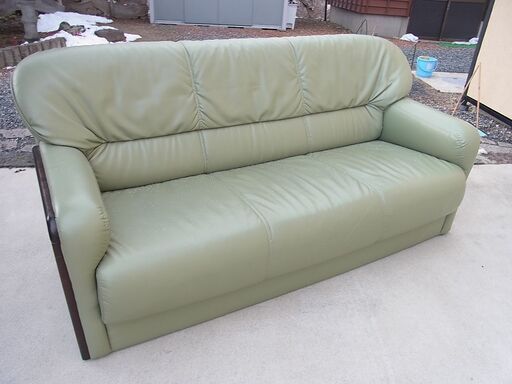 フェイクレザー　3人掛け　ソファ