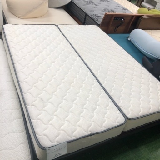 クイーンベッド ホワイト×ブラウン