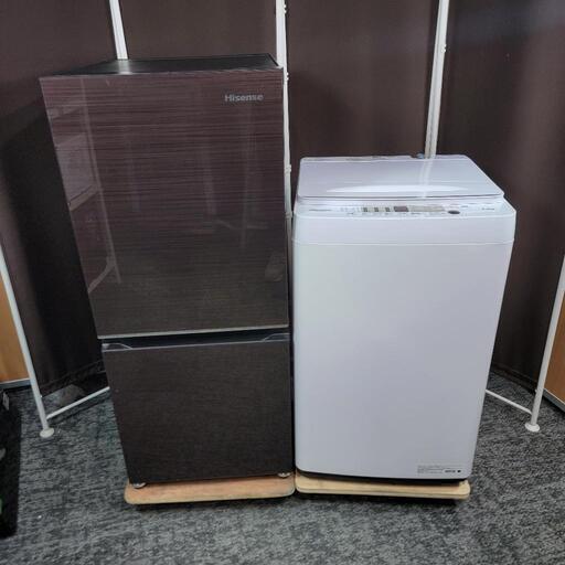 ‍♂️h060320売約済み‼️配送設置は無料‼️最新2022年製✨人気のブラウンガラストップ✨Hisense 家電セット