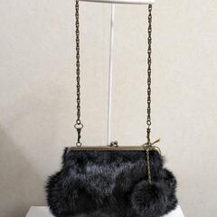 ラビットファー　パーティーバッグ　黒の画像