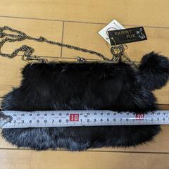 ラビットファー　パーティーバッグ　黒の画像