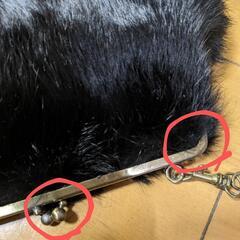 ラビットファー　パーティーバッグ　黒の画像