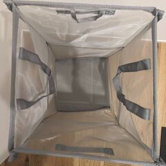 ニトリ　折りたたみメッシュバスケット(L グレー YT01)の画像