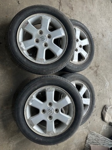 ?スズキ純正14インチアルミ タイヤセット?