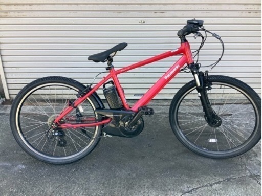 348  パナソニック最新機種電動アシスト自転車ハリヤー26インチ レッドアルミボディー