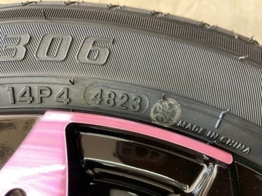 新サイズ！和道 桜 五分咲き14インチ4.5Jインセット45 PCD100-4H☆ヨコハマタイヤS306☆155/65R14新品セット！タント、日産サクラ、ミラ