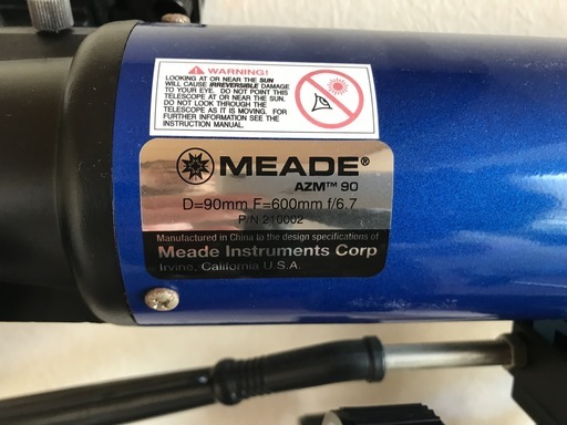 美品 MEADE ミード社 屈折式 天体望遠鏡 AZM-90