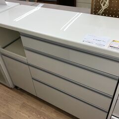 ★ジモティ割あり★  キッチンカウンター ホワイト H100×W120×D47 クリーニング済み KJ4609