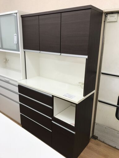 ★ジモティ割あり★  食器棚 茶色 H201×W120×D51 クリーニング済み KJ4610