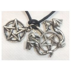 AzureGreen Twin Dragons pentagram