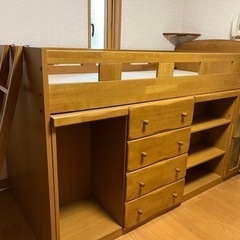 ロフトベッド　システムベッド　チェスト　本棚付きの画像