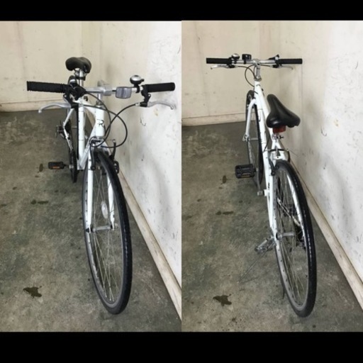 198●岐阜発 20. 自転車 クロスバイク 7段変速 ホワイト 700C Raychell(レイチェル) CR-7007R 走行確認 防犯有り R4.10/3