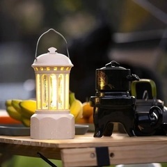 新品未使用　キャンプランタン　懐中電灯　白色光　キャンプ用　ベージュの画像