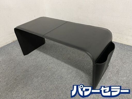 カリガリス/Calligaris シェイプ ベンチ Shape Bench 1脚 イタリア モダン家具 本革 ブラック① 中古家具 店頭引取歓迎 R8075