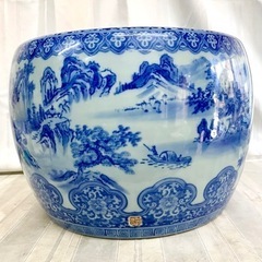 【山本製】伊万里 「山河図」火鉢 手あぶり ★観葉植物鉢カバー ...