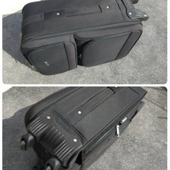 ● SPALDING スポルディング キャリーケース 布製 南京錠 キー付き 黒 軽量 ソフト スーツケース H65 W39  D29cm 中古 ③の画像
