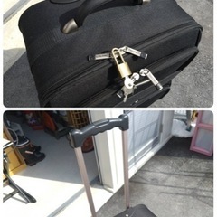 ● SPALDING スポルディング キャリーケース 布製 南京錠 キー付き 黒 軽量 ソフト スーツケース H65 W39  D29cm 中古 ③の画像