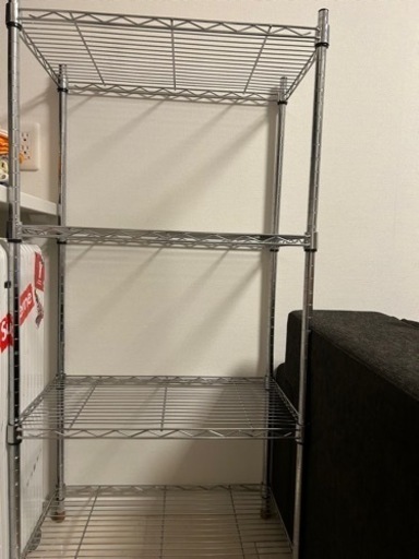 家具 収納家具 シルバー　スチール4段ラック