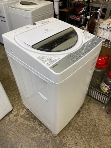 アース万代店　2018年製 東芝 7㎏ パワフル水流でしっかり洗う「浸透パワフル洗浄」からみまセンサー 洗濯機【AW-7G6】D0YC