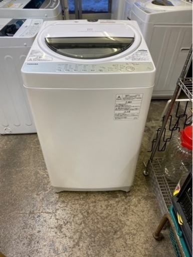 アース万代店　2018年製 東芝 7㎏ パワフル水流でしっかり洗う「浸透パワフル洗浄」からみまセンサー 洗濯機【AW-7G6】D0YC