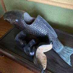 15日（金)朝６時まで 限定 出品 孔子 鯉 置物 骨董 古美術の画像