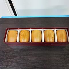 世界遺産 銘木 屋久杉 ぐい呑み 5客セット 天然木製 ぐい飲み 酒器の画像