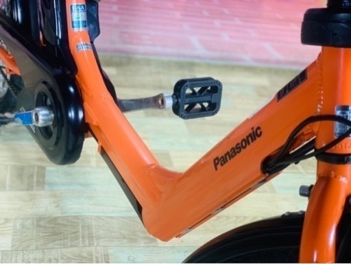 ①6023子供乗せ電動アシスト自転車3人乗りPanasonic20インチ良好バッテリー