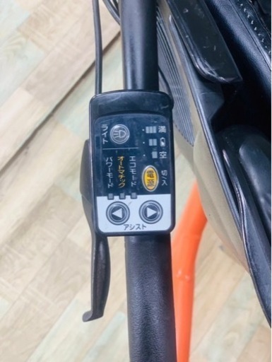 ①6023子供乗せ電動アシスト自転車3人乗りPanasonic20インチ良好バッテリー
