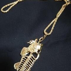 【新品未使用】★魚ネックレス　フィッシュボーンネックレス　チェーン太