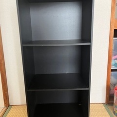 家具 収納家具 カラーボックス黒の画像
