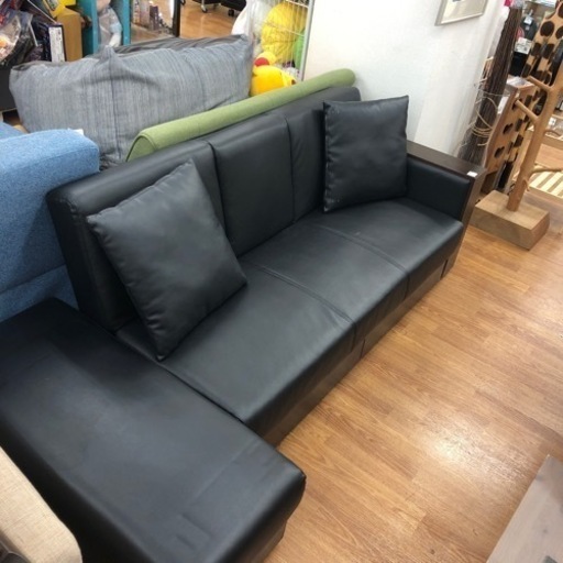 ソファーベッド　レザー　ブラック　　売ります！