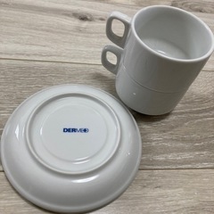 真っ白　コーヒーカップ　マグカップ　食器　コップ　ソーサー　セットの画像