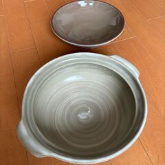  萬古焼 五十鈴窯 三島土鍋 7号 2-3人用 三島 直火用  花ちらし 日本製の画像