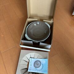  萬古焼 五十鈴窯 三島土鍋 7号 2-3人用 三島 直火用  花ちらし 日本製の画像