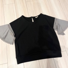 ① mystic カットソー　レディース　サイズフリー　ブラック