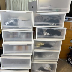 無印良品　ポリプロピレン収納ケース ＰＰ衣装ケース引出式・大. 小　合計11個の画像