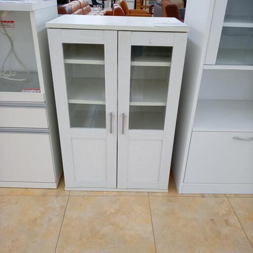 ★ジモティ割あり★  食器棚 ホワイト、木目調 H90.2×D39.1×W60 クリーニング済み OJ3790