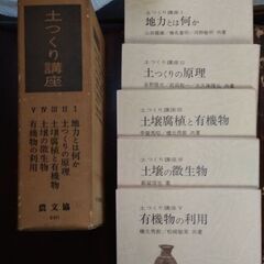 土つくり講座全5巻と、庭木の手入れの勘どころ１冊