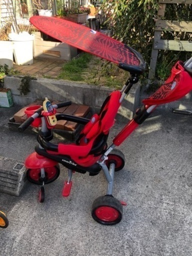 Smar Trike   手押し可能三輪車　日差し避け　ポケット、おもちゃ付き　美品