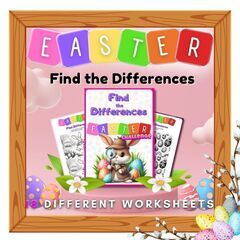 イースターバンドル - クラフト、ぬり絵、違いを見つける、ゲーム、迷路、ゼリー数学の画像