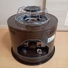 【引取り先が決まりました 多数お問い合わせありがとうございました】商品券可】至急‼トヨトミ石油こんろ (石油ストーブ)「煮炊き専用」 (日本製) 木目 【HH-S219E(M)】と火鉢型ストーブ用クッカーガード【 HSG-7A】付き＜五所川原市まで来てくださる方お願いします＞の画像