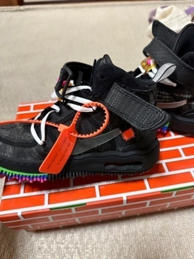 ナイキ×オフオフホワイト AIR FORCE 1 MID ファブリック  ブラ