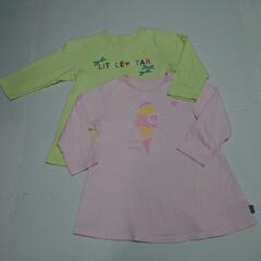 可愛いプリントＡライン　七分袖Ｔシャツ２枚